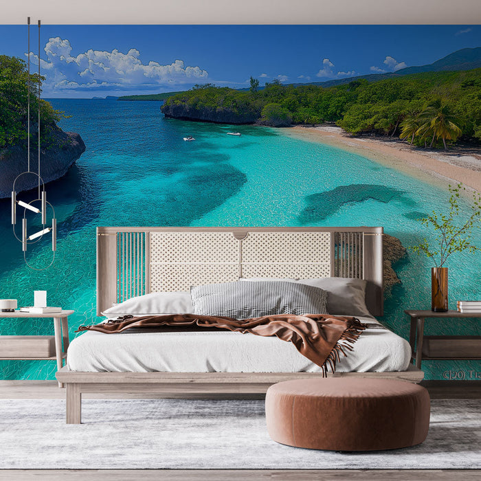 Fototapeet troopiline rand | Türkiissinine vesi ja peen liivarand