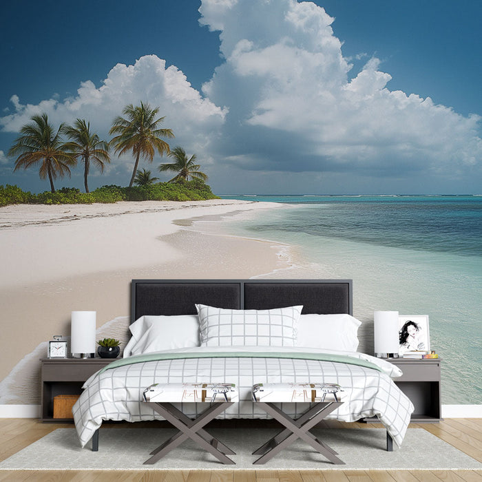 Seinapilt troopiline rand | Rannikupärl palmide ja valge liivaga
