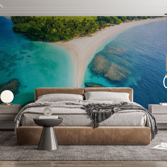 Ταπετσαρία τοιχογραφία τροπική παραλία | Λευκή αμμώδης παραλία και τιρκουάζ νερά