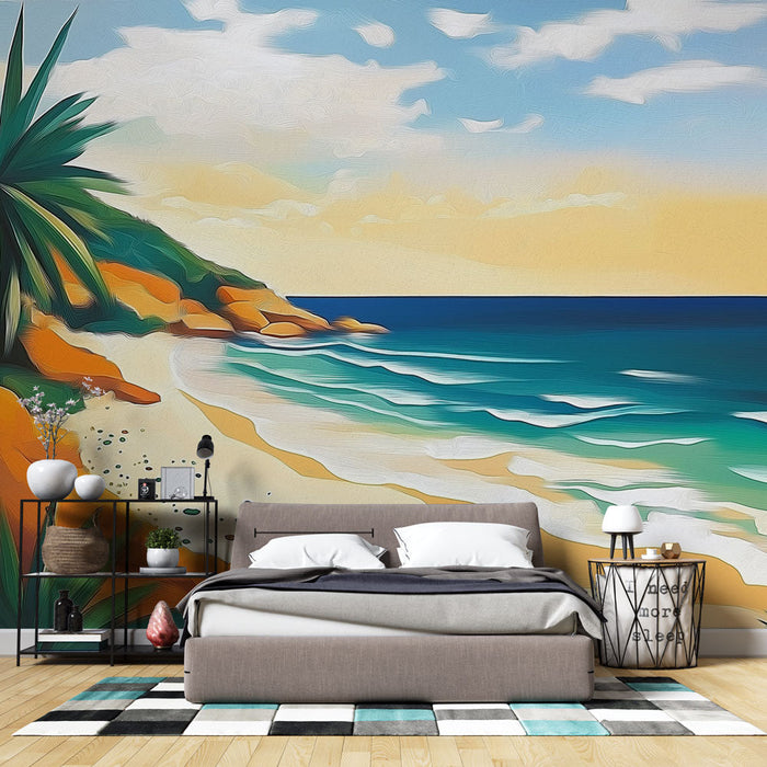 Carta da parati spiaggia tropicale | Vista luminosa del mare e della natura