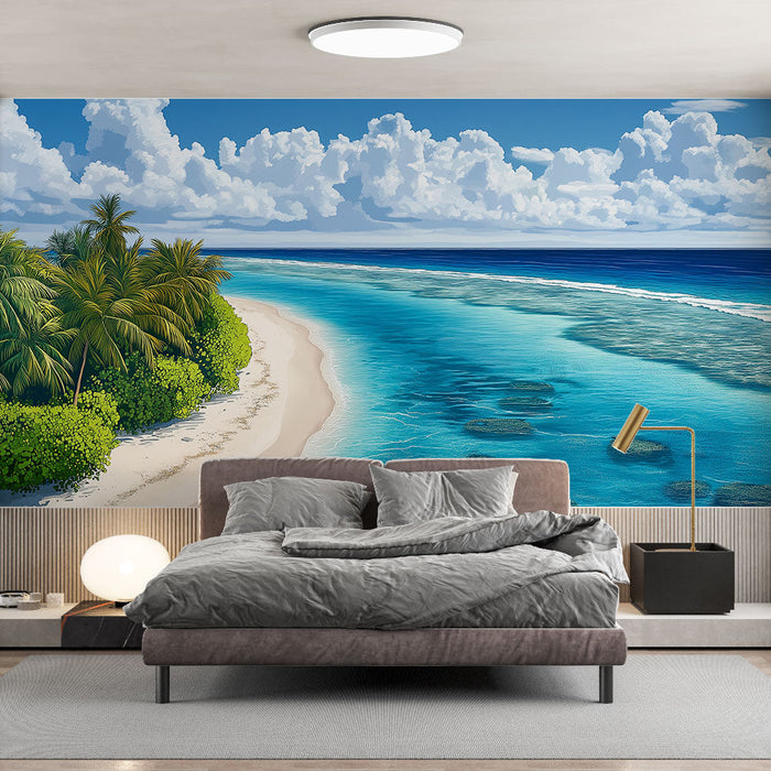 Tapetti trooppinen ranta | Valkoinen hiekkaranta ja turkoosit vedet
