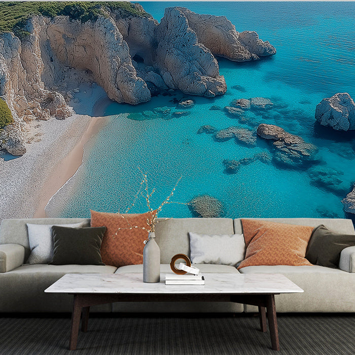 Tapett türkiissinine rand | Lahed ja kaljud sinise taeva all