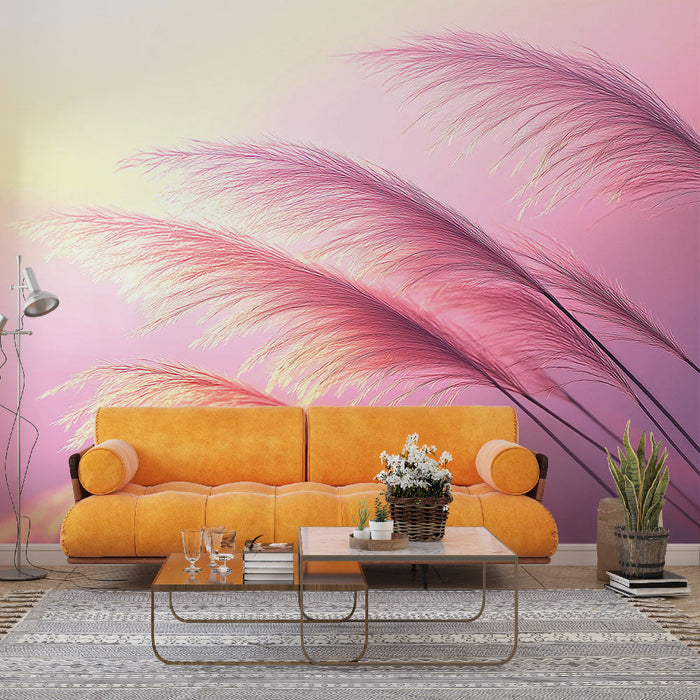 Papel pintado plantas en el viento | Al atardecer