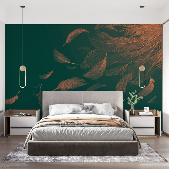 Mural Wallpaper plume | Intense green