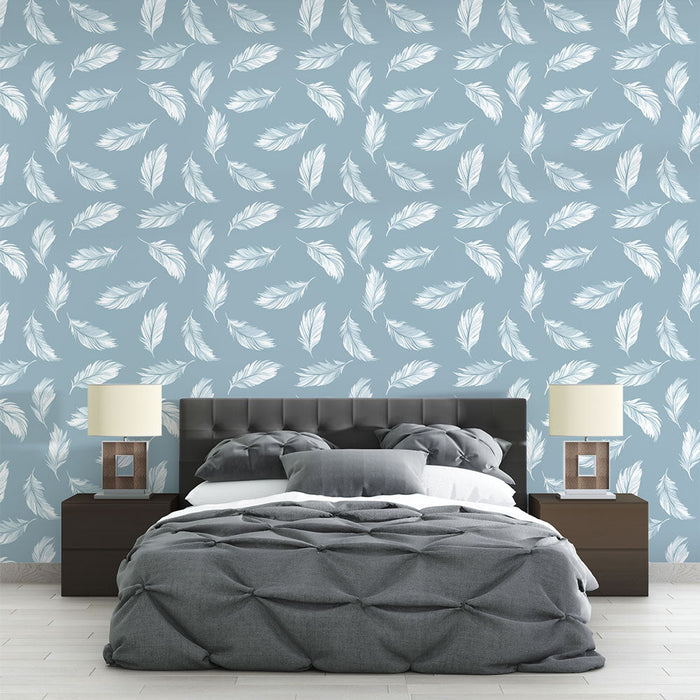 Fototapeet plumes | Õrnad suled heledal sinisel taustal