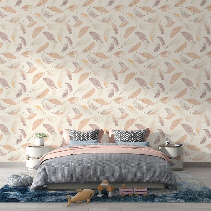 Tapéta tollak | Egy lágy pasztell toll minta világos háttéren