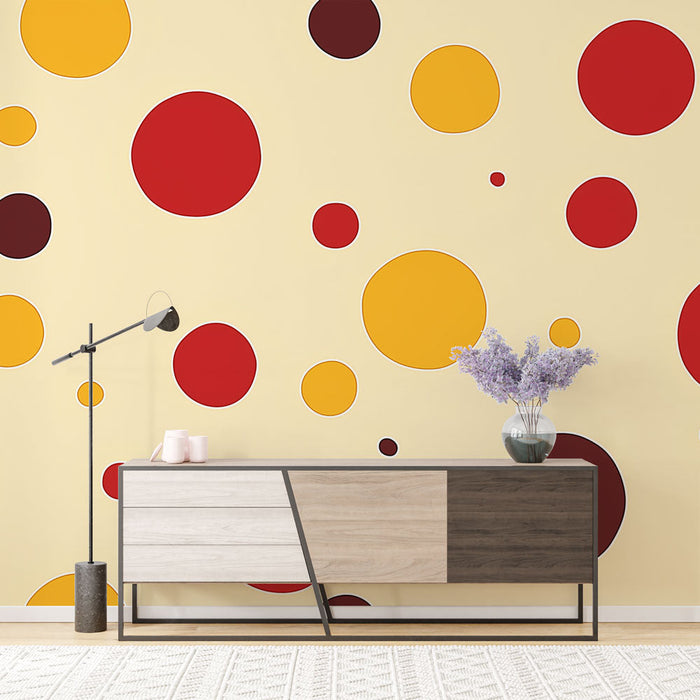 Mural Wallpaper colored dots | Playful and dynamic pattern