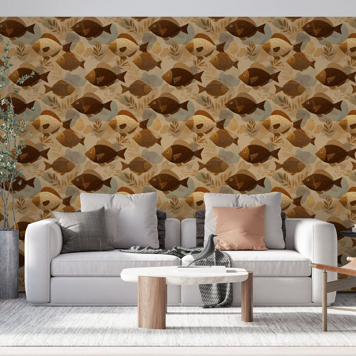 Tapetti kala | Värikkäät kalamallit pehmeän kasvillisuuden ympäröiminä