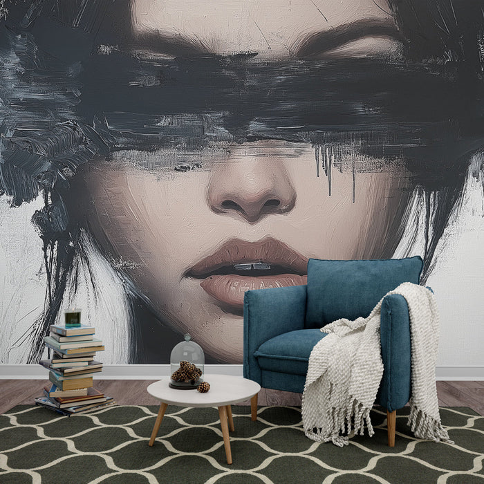 Mural Wallpaper abstract portrait | Artistic expression of a mysterious figure