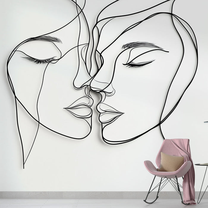 Mural Wallpaper abstract portrait | Love in femininity