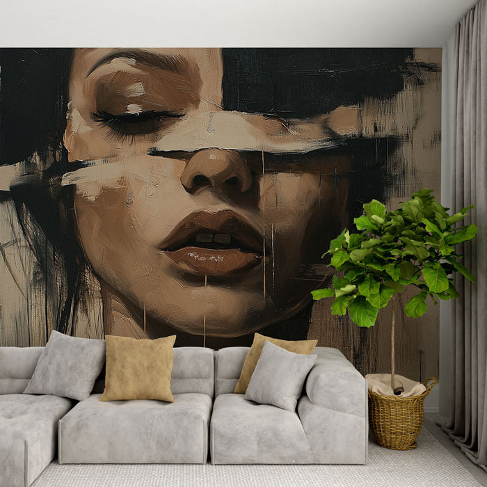 Fototapet abstraktni portret | Ženski obraz s umetniškimi dotiki