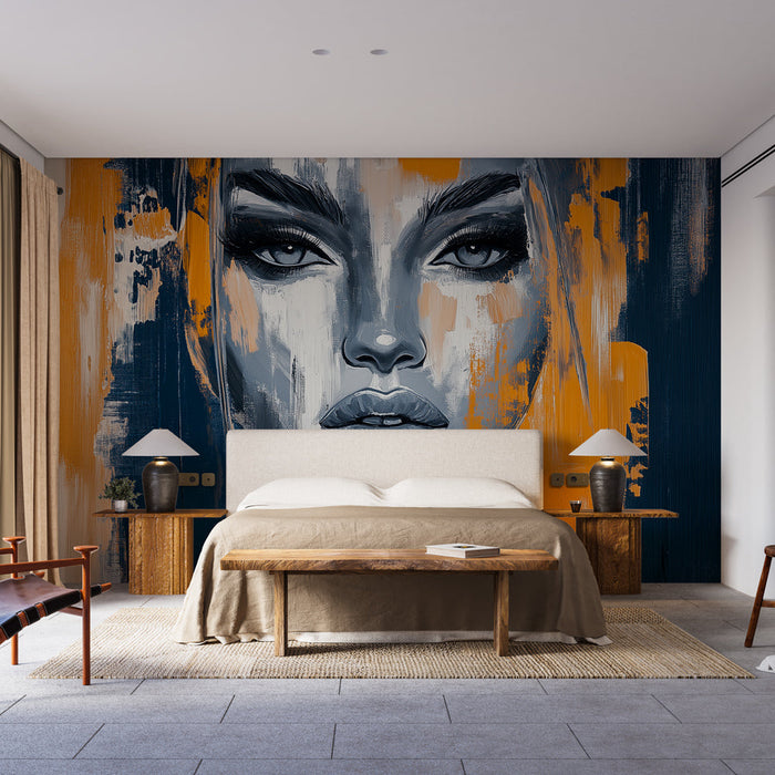 Tapeta moderni portret | Stiliziran obraz z dotiki barve