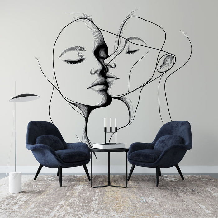 Mural Wallpaper abstrakte portretter | Mellom skygge og lys