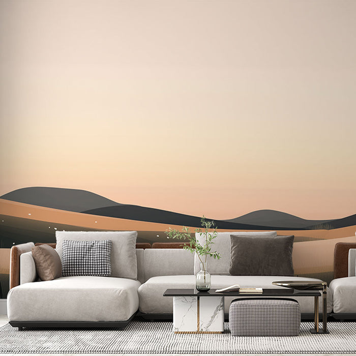 Nástěnná tapeta prairie | Uklidňující krajina se zlatými poli a bílými květy