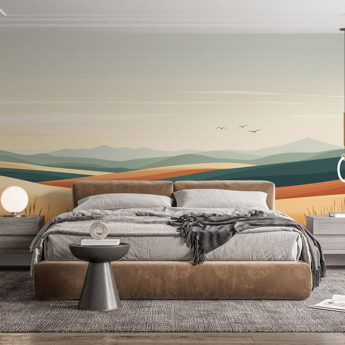 Tapeta prérie | Krajina prérie s jemnými tóny