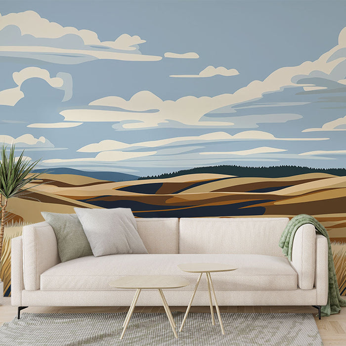 Seinatapeet preeria | Kuldsete niitude maastik sinise taeva all