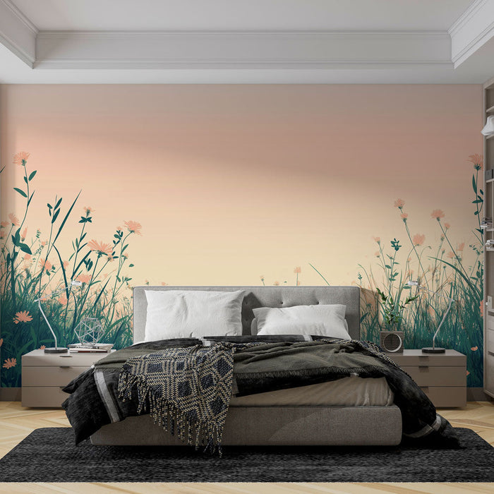 Foto Behang prairie | Een rustgevend bloemrijk landschap met delicate bloemen en grasachtig