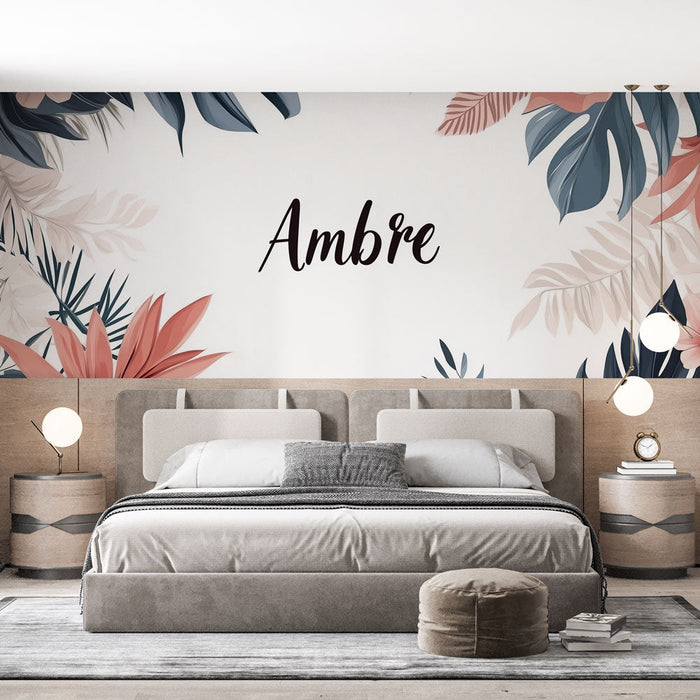 Fototapet navn Ambre | Elegant tropisk blomster mønster