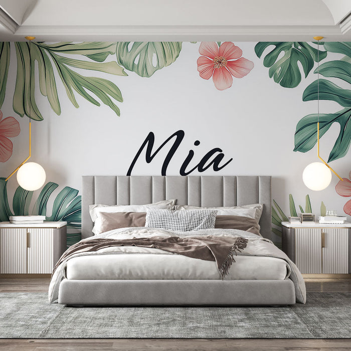 Fototapet Namn Mia | Tropiskt Blommönster