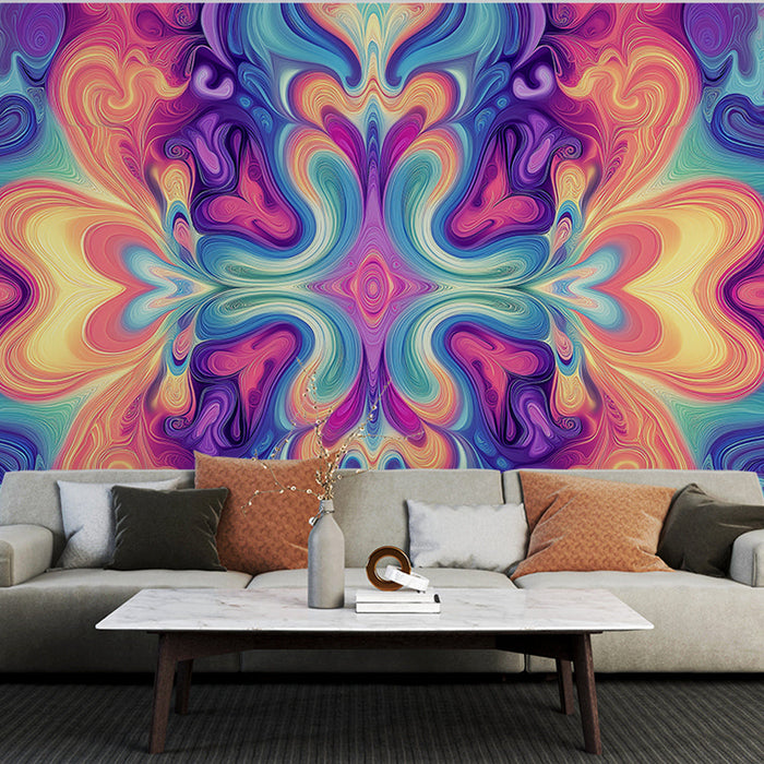 Fototapet psykedelisk | Flytende mønster i sterke farger
