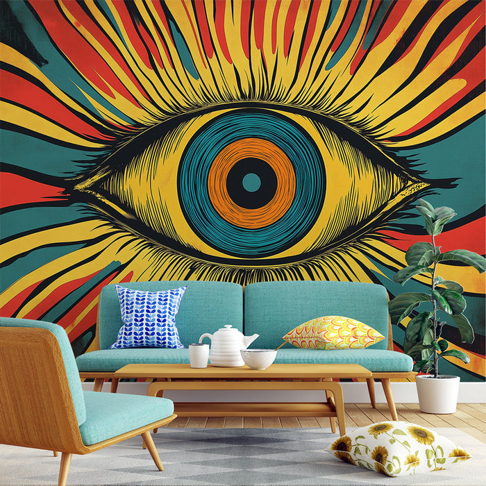 Carta da parati psichedelica | Motivo vibrante e artistico