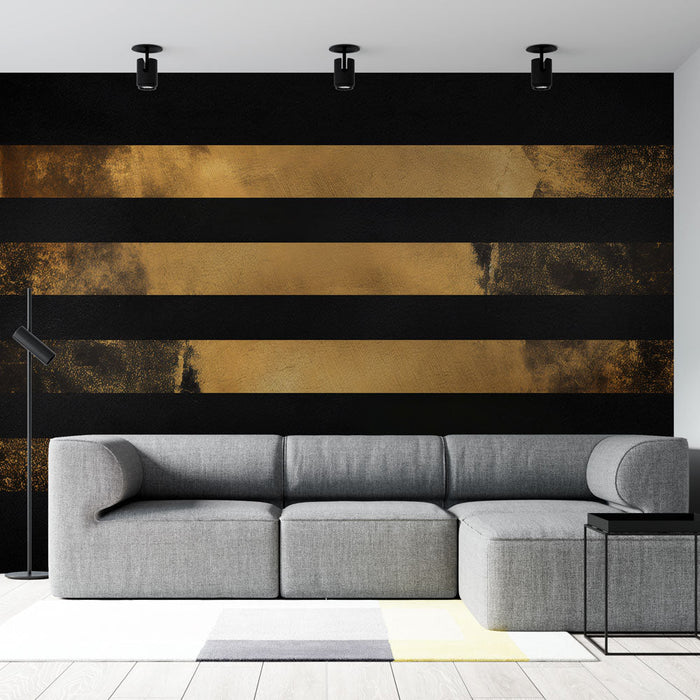 Tapeta horizontal-stripes | Černá a zlatá