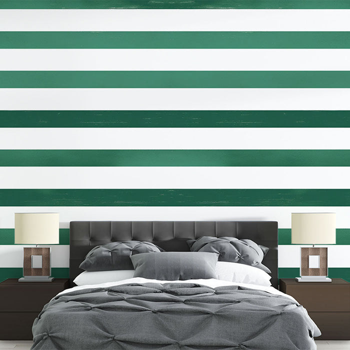 Tapetti vaakasuorat raidat | Smaragdinvihreä maalityyli
