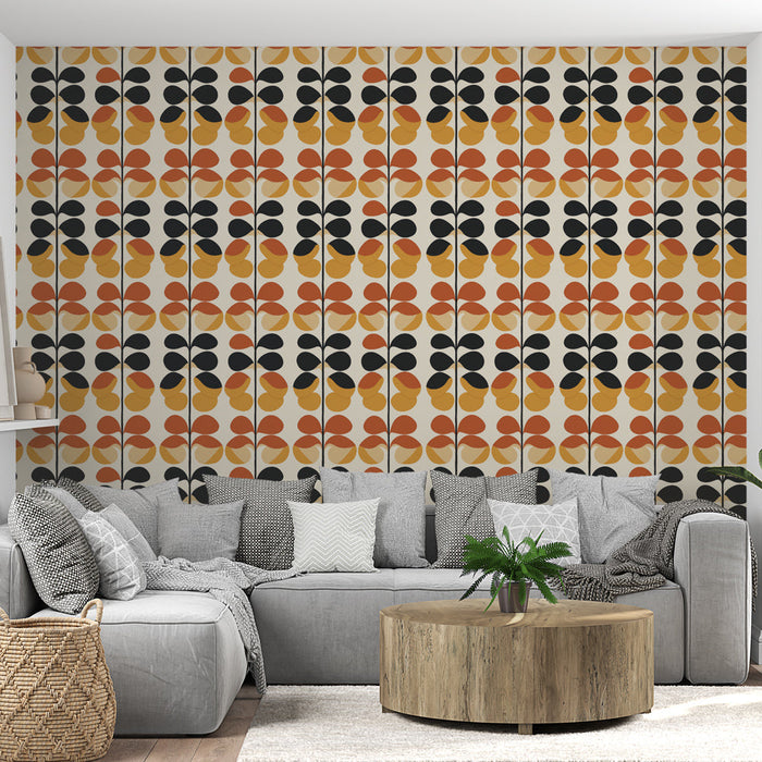 Fototapeet retroõiedega | Geomeetrilised mustrid erksates värvides heledal taustal