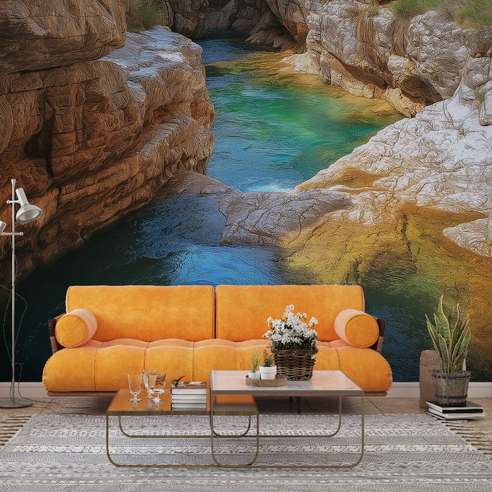 Papel pintado turquoise river | Landscape of chasms and peaceful waters