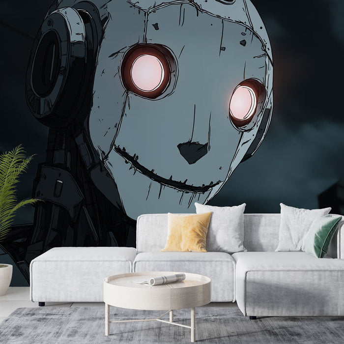 Tapet animerad robot | En robot med en futuristisk och uttrycksfull design