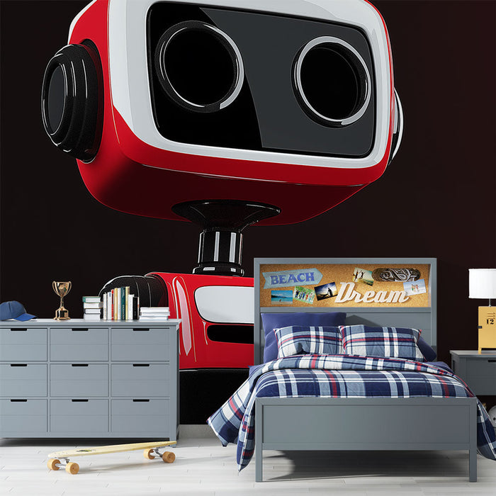 Foto Behang rode robot | Een robot met een retro en boeiend ontwerp