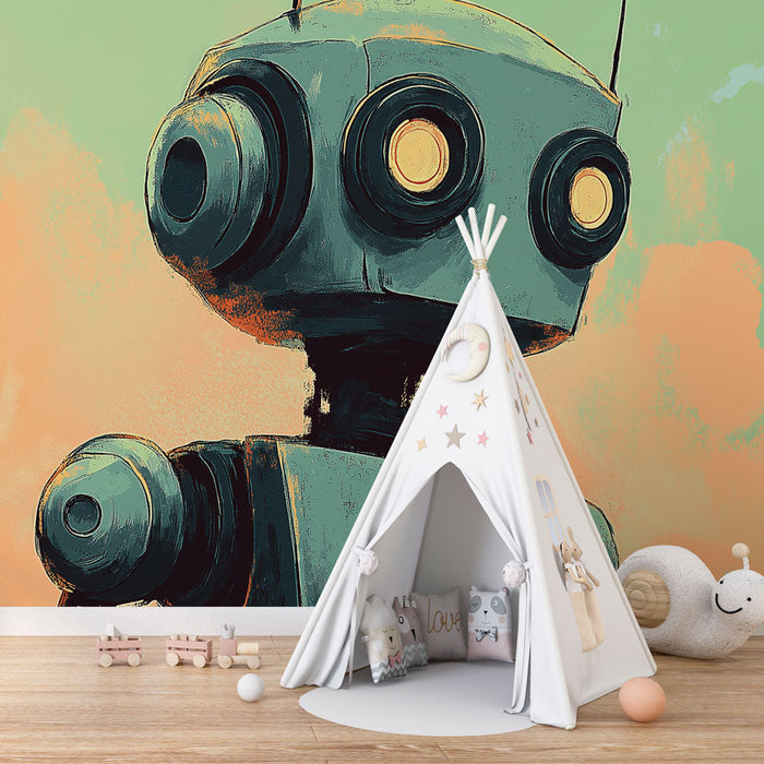 Tapete vintage-roboter | Ein bezaubernder Roboter mit einem Retro-Design