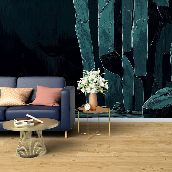 Mural Wallpaper rock | Textures of eroded rocks in deep tones