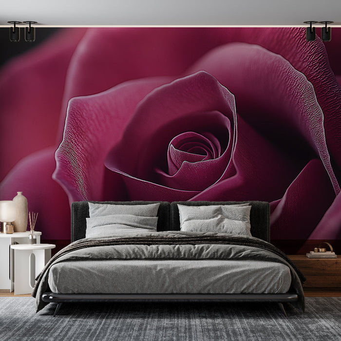 Papel de parede elegante rosa | Pétalas delicadas em rosa profundo