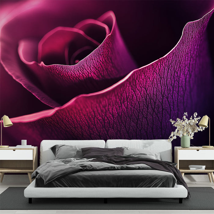 Carta da parati rosa viola | Petali delicati e gradienti profondi