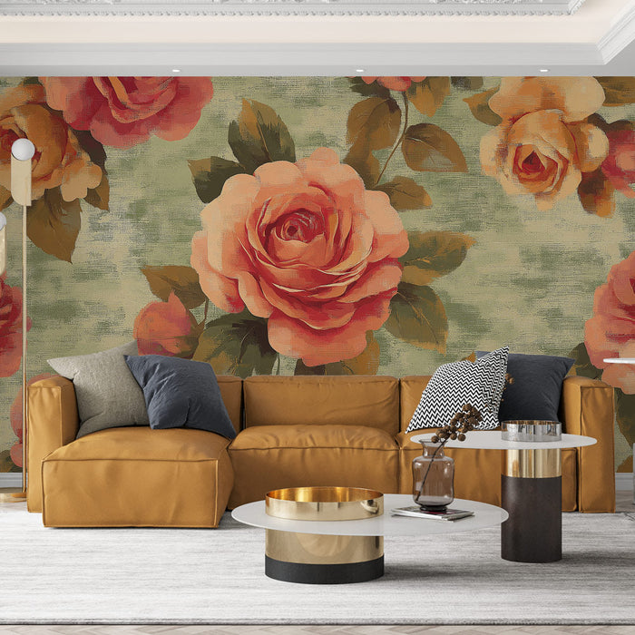 Fototapet roser | Blomstrende eleganse med myke nyanser