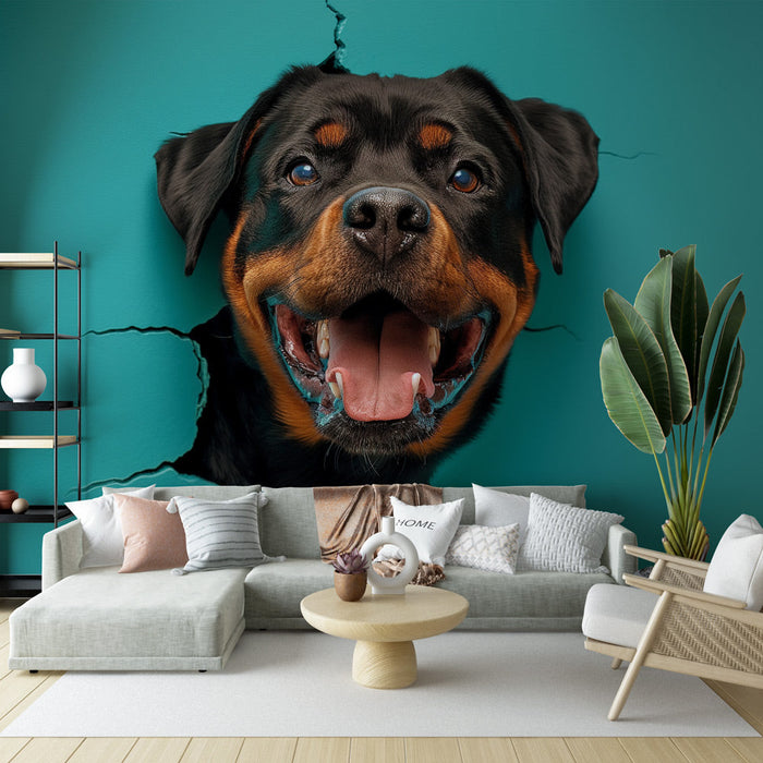 Falikép rottweiler | 3D kijön a falból