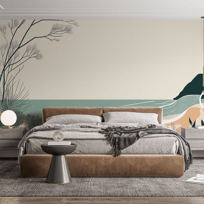 Falfestmény Santorini | Tengeri menekülés finom mintákkal