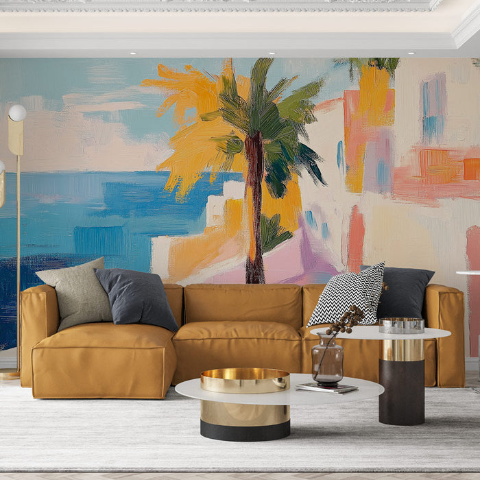 Papel de parede Santorini | Paleta de cores pastéis e vibrantes