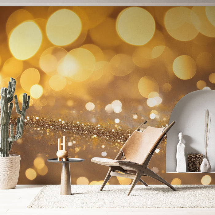 Tapet sclipitor | Fundal auriu cu explozii de lumină strălucitoare