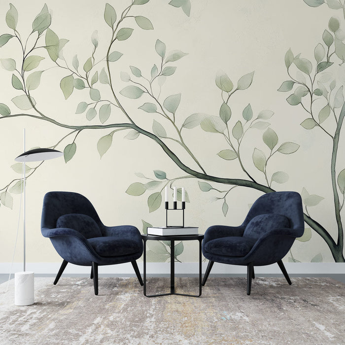 Foto Behang shabby chic | Delicate branches and soothing foliage