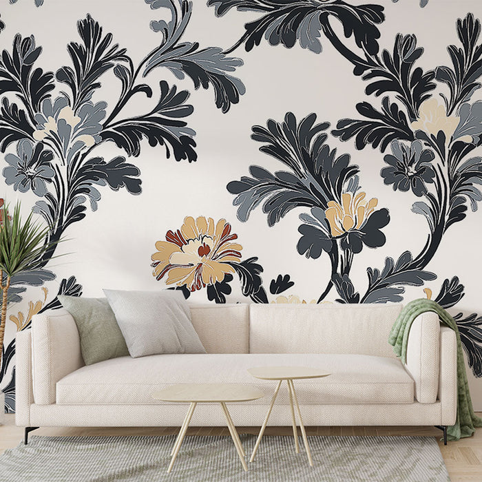 Tapet shabby chic | Model floral elegant cu nuanțe delicate