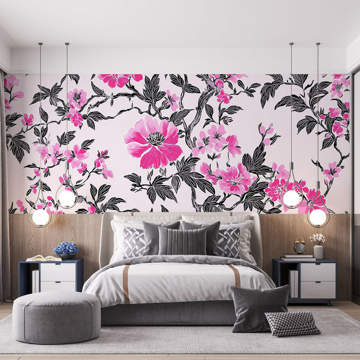 Tapeta shabby chic | Svijetle cvjetove na nježnoj pozadini