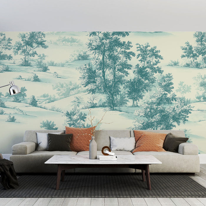 Fototapeet shabby chic | Ülev pastoraalmaastik sinises ja valges