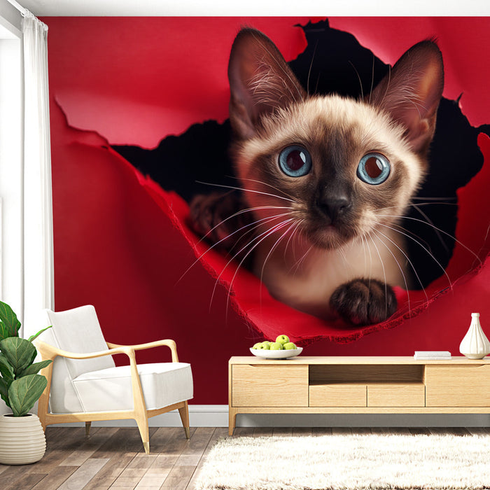 Falfestmény sziámi | 3D kijön a falból