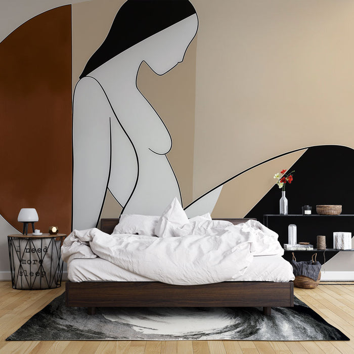 Художествена силуета на тапет | Минималистична силуета на мек фон