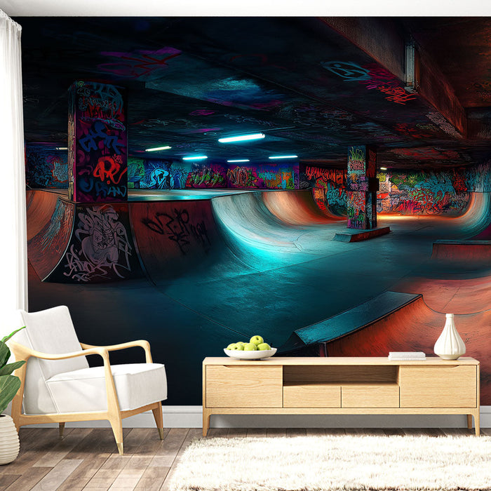 Tapetti skeittipuisto | Kaupunkitunnelma värikkäällä graffitilla
