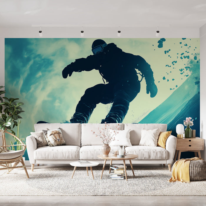 Carta da parati snowboard | Un atleta brilla sulle piste innevate