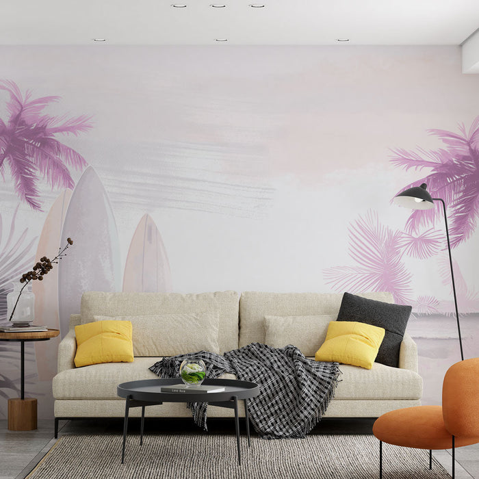 Fototapete surf | Wellen und Fuchsia-Boards