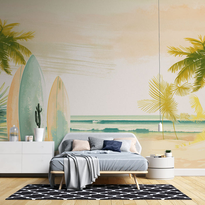 Тапет с морски вълни | Вълни и винтидж дъски